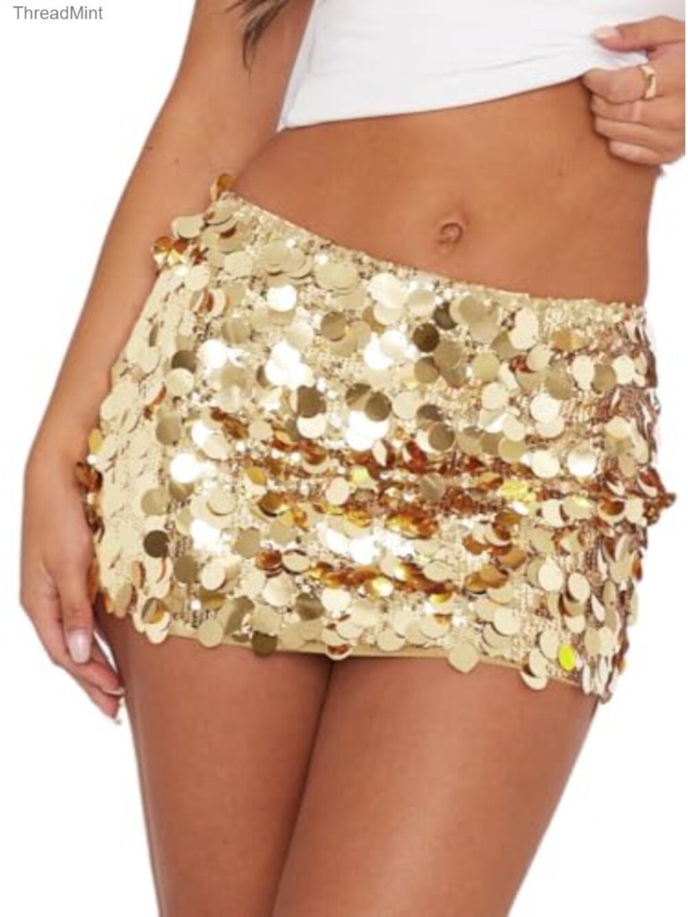 Sequin Bodycon Mini Skirt Stretchy Sparkle Party Glitter
